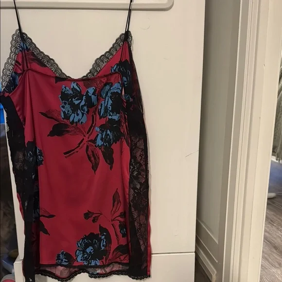 McQ by Alexander McQueen Red Camisole with Black Lace Sz M - Picture 4 of 4